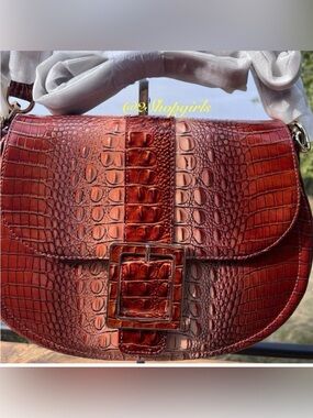 NWT Brahmin CYNTHIA in WHISKEY Ombre Mini Melbourne Shoulder/Crossbody Bag